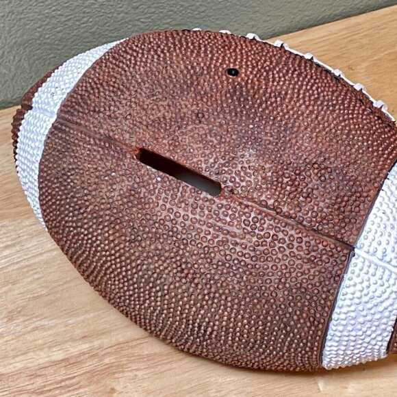 Football Coin Piggy Bank Ceramic Textured Realistic Look & Feel Collectible - Picture 1 of 8